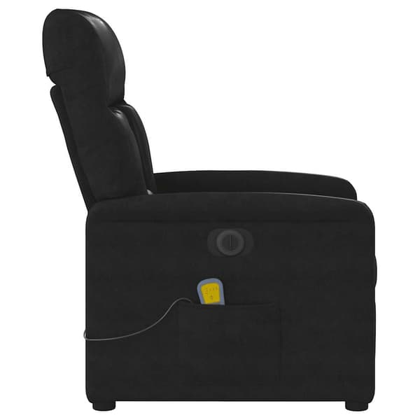 vidaXL elektrisk lænestol med massagefunktion, sort mikrofiber