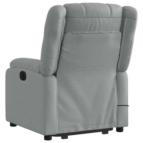 vidaXL Lyftbar massagefåtölj ljusgrå tyg