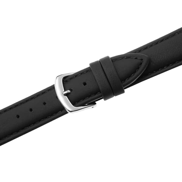 FUJI LÆDERREM 18 MM GLAT sort rem, sorte syninger