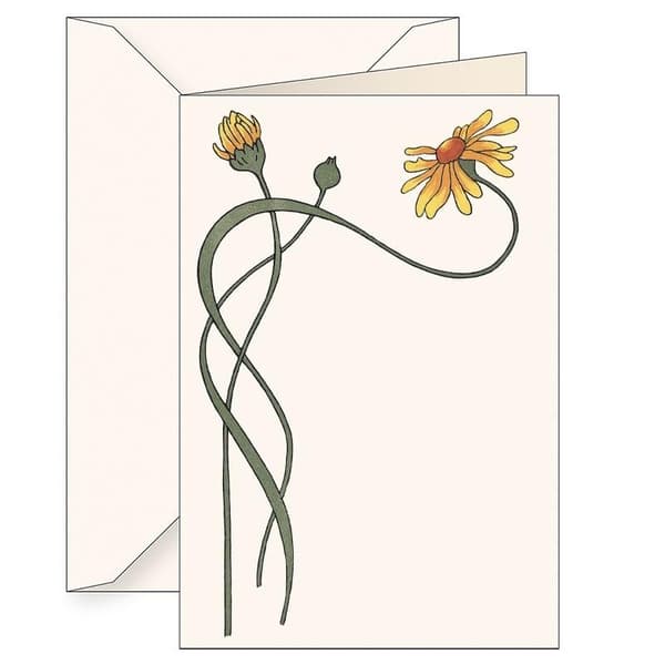 B6 kort + kuvert 5578 Gul blomst