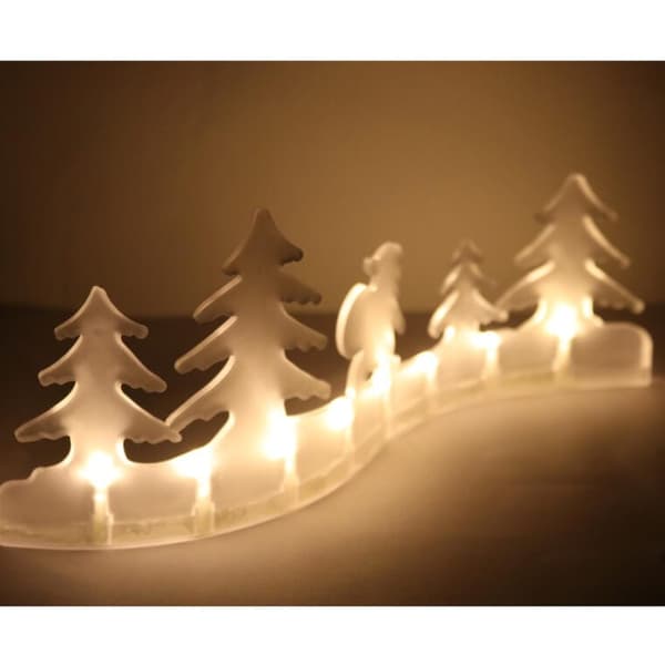 Lysdekorasjon 8 LED-lys julemandsfigur batteridriven