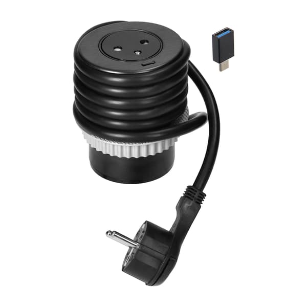 EasyEject Indbygget stikkontakt til bordplade USB-adapter 1,5 m kabel