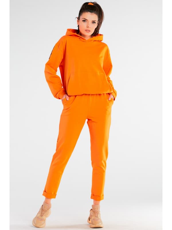 Hættetrøje med skulderklapper, orange S/M
