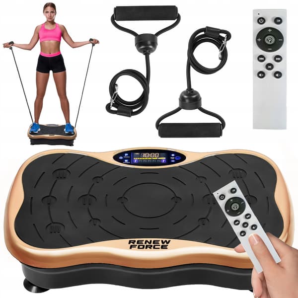 Riborn 200W vibrationstræningsplatform med massageapparat
