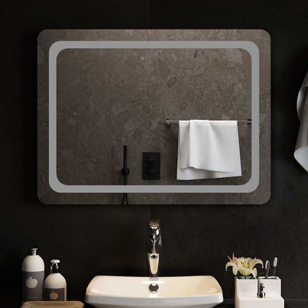vidaXL Badrumsspegel med LED, 80x60 cm