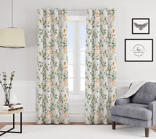 Gardin med snørehuller print 072
