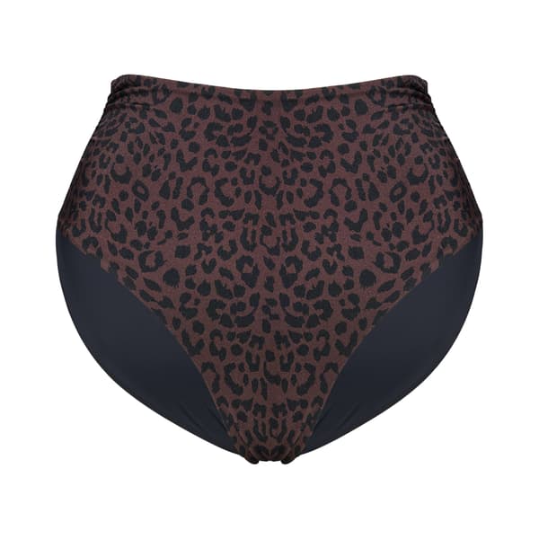 BASE Esotiq højtaljet leopard bikinitrusse | brun XS