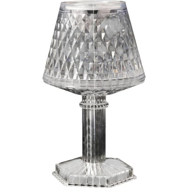 LED-bordlampe, batteri, transparent, 12 cm