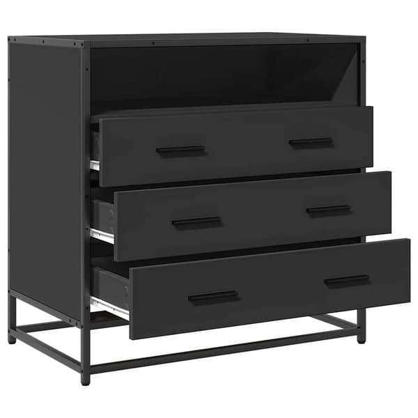 vidaXL kommode, sort, 70x41x70 cm, træbaseret materiale
