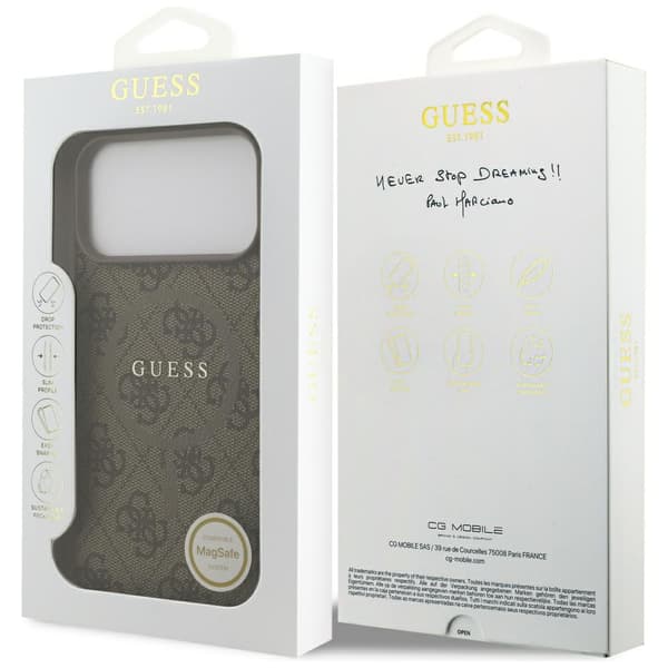 Guess 4G Ring Classic Logo MagSafe-etui til iPhone 17 Pro Max, brunt