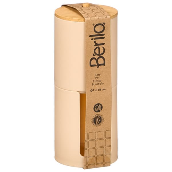 Vatrondelsbeholder, bambuslåg, beige