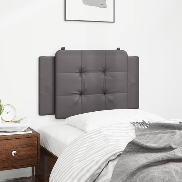 vidaXL hovedgærdehynde, grå, 90 cm, kunstlæder