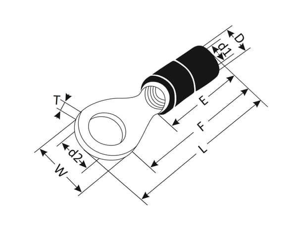TRYTITE Isolerad ringterminal 1,5 - 2,5 mm2 Blå M5 Ring 100 st