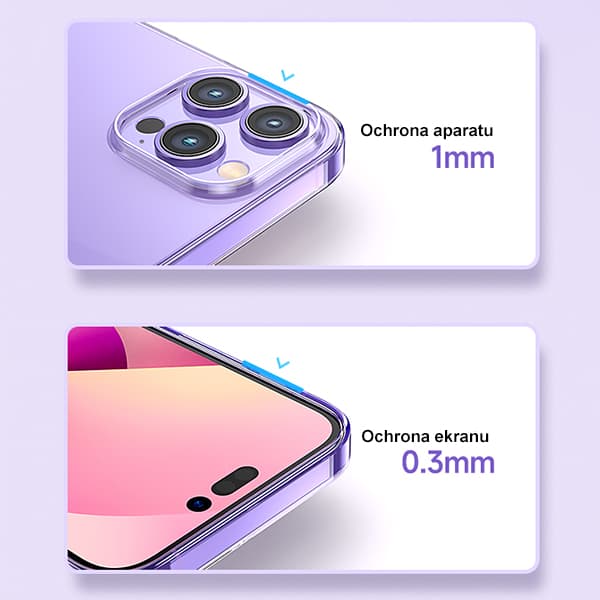 USAMS iPhone 14 Pro Maxin pääkotelo, läpinäkyvä
