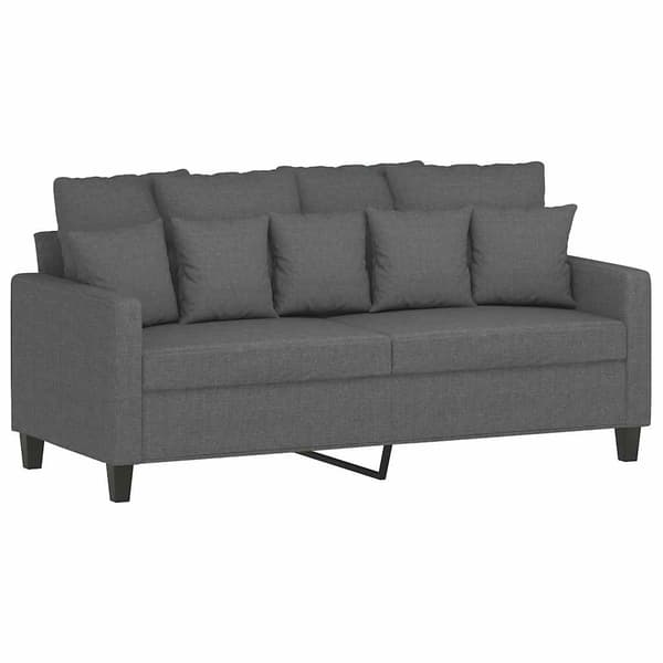 vidaXL 2-sitssoffa, mörkgrå, 140 cm, klädd i tyg