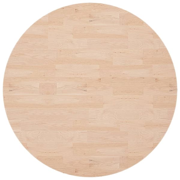 vidaXL rund bordplade Ø90x4 cm rå egetræ