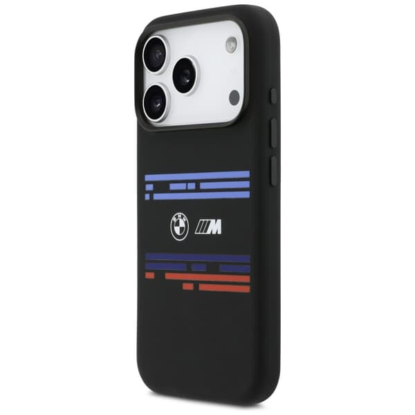 BMW M Silicon Horizontal Line MagSafe -kotelo iPhone 17 Prolle, musta