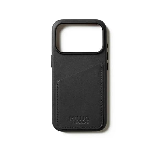 Mujjo - Læderpung til iPhone 17 Pro / Pro Max - Pung til iPhone iPhone 17 Pro Max / Sort