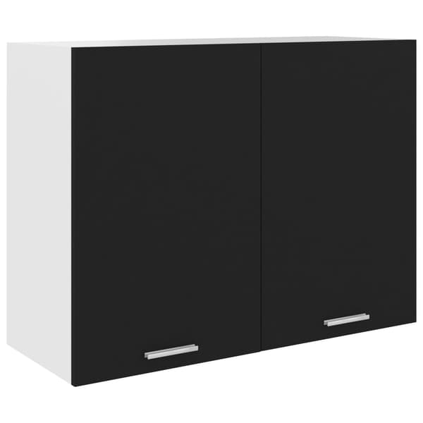 vidaXL vægskab sort 80x31x60 cm spånplade