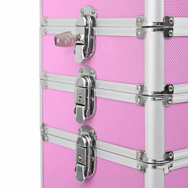vidaXL makeup-vogn, aluminium, lyserød