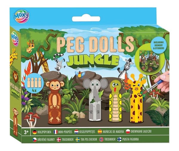 Jungle træmaledukkesæt