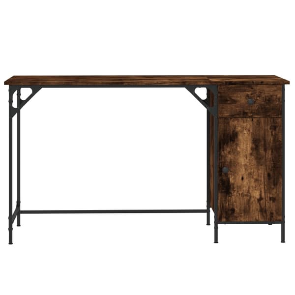 vidaXL computerbord, røget eg, 131x48x75 cm