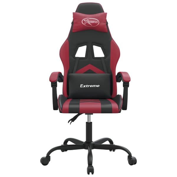 vidaXL gamingstol, sort og bordeaux, kunstlæder