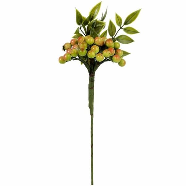 Kvist med bär, gröna bollar, 34 cm