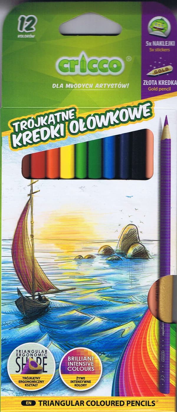 CRICO TRIANGULÄRA BLYERTSPINNAR 12 FÄRGER 5869 A"6