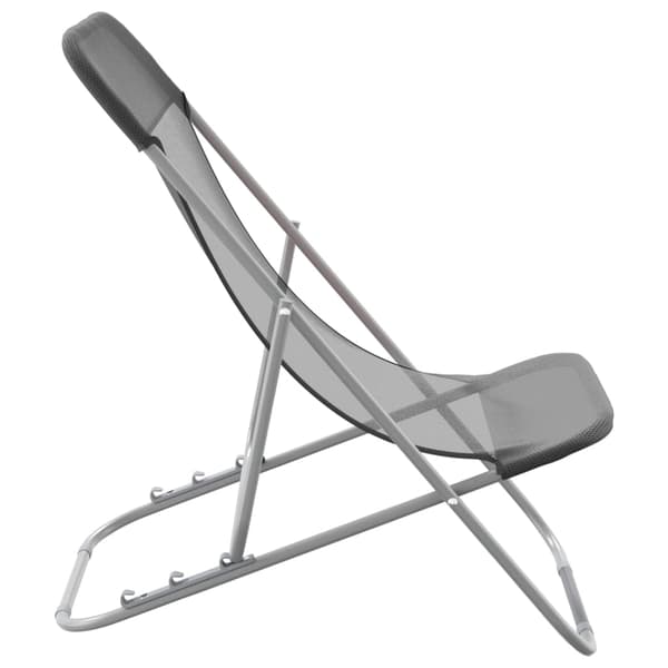 vidaXL foldbare strandstole, sæt med 2, grå, textilene og stål