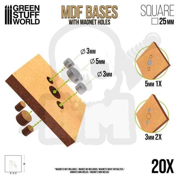 GSTU366422 MDF fyrkantig bas 25 mm 20-pack