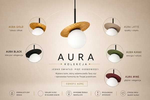 Hængelampe 3xE14 Aura Sort/Latte