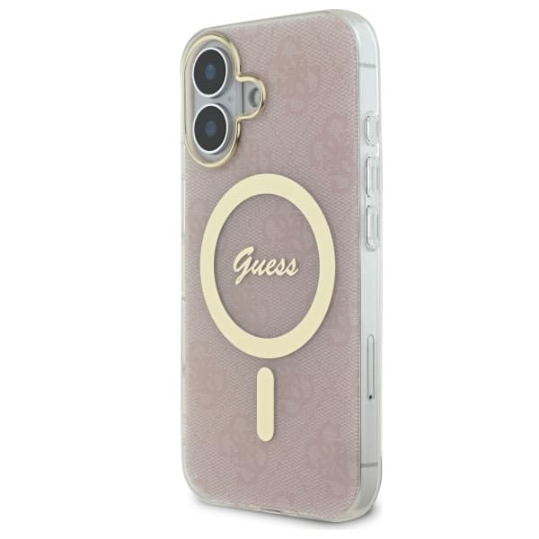 Guess IML 4G MagSafe-etui til iPhone 16 Plus, lyserød
