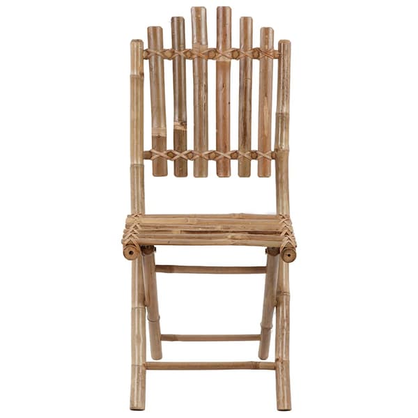 vidaXL 5-delat hopfällbart trädgårdsmöbelset i bambu med kuddar