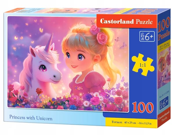 Pussel 100 B-111299 Prinsesse med Enhjørning