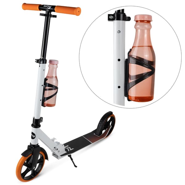Stor hopfällbar stadsscooter + rem + flaskhållare
