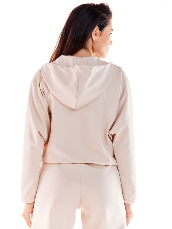 Kimonoärmblus av tyg, beige M