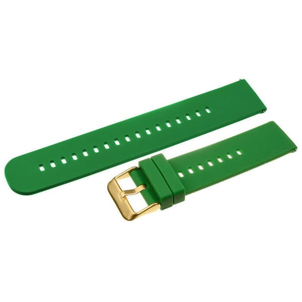 Gummirem til ur U27 - grøn/guld - 18mm