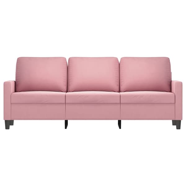 vidaXL 3-sitssoffa rosa 180 cm klädd i sammet