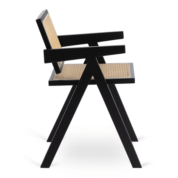 MADERA Træstol Sort/Beige Gennembrudt Klassisk Retro