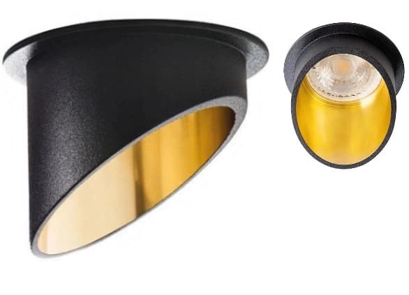 Loftspotholderring SPAG CB/G Sort - Guld KANLUX