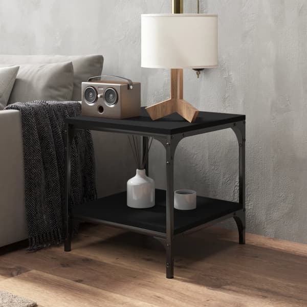 vidaXL sidebord, sort, 40x40x40 cm, træbaseret materiale