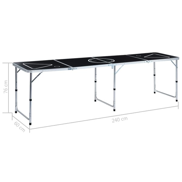 vidaXL Hopfällbart ölpongbord 240 cm svart