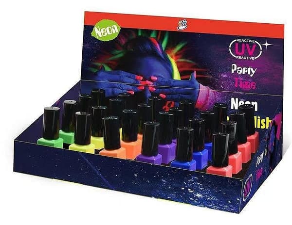 Vattenbaserat nagellack 7,45 ml neon UV (24 st)