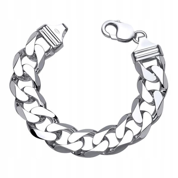 TYK Sølv Herrearmbånd 925 Sølvarmbånd 15mm/20cm Rustning