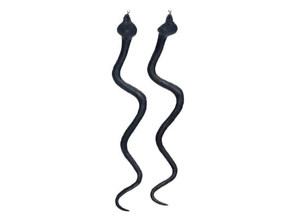 Svart slang 34cm 2st