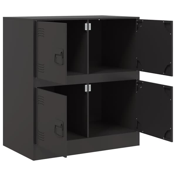vidaXL sideskab sort 67x39x73 cm stål