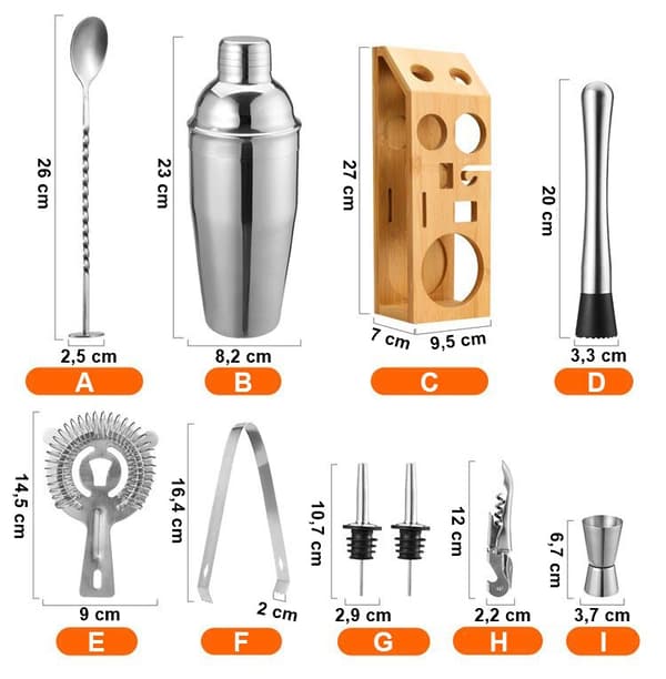 BRADFORD bartenderset 10 delar