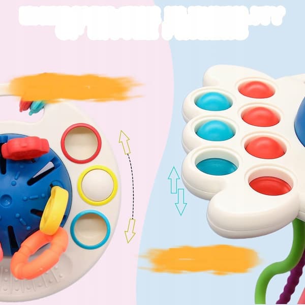 Octopus Pop It sensorisk leksak Montessori bitring för bebisar 4 i 1