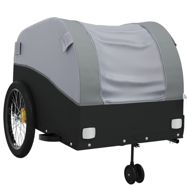 vidaXL cykelanhænger, sort og grå, 45 kg, jern